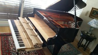 Photo travail en cours sur un piano à queue Boesendorfer 185